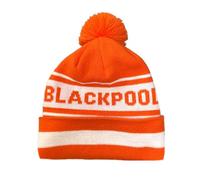 Beyond Happy Blackpool Orange and White Ski Bobble Hat - Stylish Winter Beanie for Fans of The Seasiders - Ultimate Football Supporters Hat for Comfort and Warmth