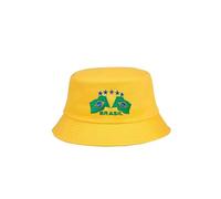 Beyond Happy Brasil Bucket Hat - Traditional Brazillian Flags Unisex Cotton Heavy Duty Sun Hat - Brazil Football Fans Carnival Hat