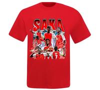 Beyond Happy Bukayo Saka Reds Fan T-Shirt - Saka England Football Shirt - Saka Supporter T-Shirt, Cotton Unisex Design (UK, Alpha, One Size, Regular, Regular, S, RED)