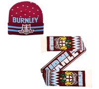 Beyond Happy Burnley Football Bronx Hat - Unisex Winter Beanie Hat with Embroidered Clarets Club Patch (Hat and Scarf)