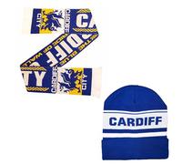 Beyond Happy Cardiff Blue and White Ski Hat - Stylish Winter Beanie for Bluebirds Fans - Ultimate Football Hat for Comfort and Warmth (UK, Alpha, One Size, Bronx Hat & Scarf Set)