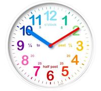 Beyond Happy Educational Kids Wall Clock - Colourful Silent Clock For Playroom and Bedroom
