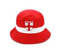 Beyond Happy England Bucket Hat - Traditional England Sun Hat, Unisex Design - Heavy Duty 70% Cotton (Cotton, Red and White)
