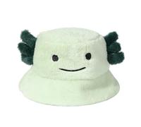 Beyond Happy Fluffy Axolotl Bucket Hat - Soft, Plush, Novelty Hat Available in Yellow Green Pink Blue and White - Unisex, One Size (Green)