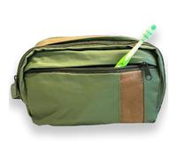 Beyond Happy Green Waterproof Toiletry & Wash Bag: 3 Zipped Compartments - Perfect for Women's Makeup, Unisex Cosmetics Case
