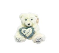 Beyond Happy 'I Love You' Cuddly Teddy Bear - 20cm Soft Plush Valentines Love Bear Holding Red Heart (Silver)