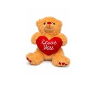 Beyond Happy 'I Love You' Cuddly Teddy Bear - 20cm Soft Plush Valentines, Mother's Day, Love Gift Bear Holding Red Heart (Golden Tan)