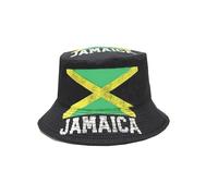 Beyond Happy Jamaica Reversible Bucket Hat - Jamaican Flag Unisex Rasta Bucket Hat - Jamaica Carnival Reggae Sun Hat Multicolour