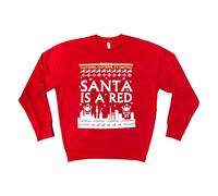 Beyond Happy Liverpool Christmas Sweatshirt - Heavy Duty Scouse Football Fan Festive Jumper - Adult 100% Cotton (UK, Alpha, XL, Regular, Regular, Liverpool)