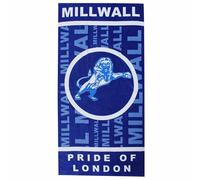 Beyond Happy Millwall Giant Lions Beach & Bath Towel, 100% Cotton & 150cm X 75cm, Millwall Football, Holiday Beach Towel, Big Bath Towel for Millwall Sports Fans
