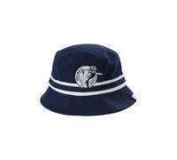 Beyond Happy Navy Blue Millwall Bucket Hat - Heavy Duty, 100% Cotton, Unisex Sun Hat with Embroidered Millwall Lions Club Crest & Pride of London Tag