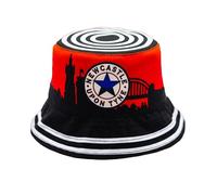 Beyond Happy Newcastle Geordie Bucket Hat - Traditional Black & White Toon Sun & Rave Bucket Hat (Unisex) (Cotton, Blue Star)