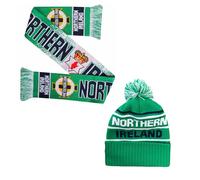Beyond Happy Northern Ireland Hat and Scarf Set - Ultimate N.Ireland Supporters Winter Hat & Scarf for Comfort and Warmth