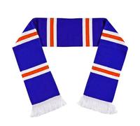 Beyond Happy Rangers Blue, Red & White Traditional Retro Style Match Day Knitted Bar Scarf (100% Acrylic)