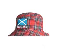 Beyond Happy Scotland Tartan Bucket Hat - Scottish Saltire Sun Hat - Tartan Bucket Hat Unisex 100% Cotton Multicolour