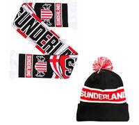 Beyond Happy Sunderland Hat and Scarf Set - Stylish Winter Set for Black Cats Football Supporters - Ultimate Comfort and Warmth