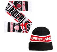 Beyond Happy Sunderland Red and Black Ski Bobble Hat - Stylish Winter Beanie for Black Cats Football Supporters - Ultimate Comfort and Warmth… (UK, Alpha, One Size, Bronx Hat & Scarf Set)