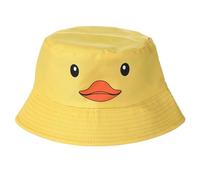 Beyond Happy Unisex Adult Duck Face Bucket Hat, Cute Fun Design Cotton Blend Sun Hat, Adjustable Strap (Yellow)