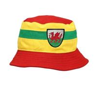 Beyond Happy Wales Bucket Hat - Traditional Welsh Dragon Red Yellow Green Heavy Duty Sun Hat - (Cotton, Unisex Design Football & Rugby Support) (Cotton Blend, Kids Size)