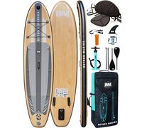 BEYOND MARINA 10'6" Premium Paddle Board, Inflatable Stand Up Paddle Board for Adults & Youth, Featherlight SUP Board with Premium ISUP Board Accessories - 10'6" x 32" x 6", Light Wooden