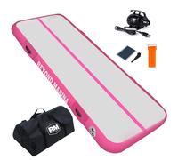 BEYOND MARINA Inflatable Gymnastics Mat, 10 cm Thick Air Tumble Track, 2m/3m/4m/5m Heavy-Duty Tumbling Mat with Electric Pump, for Home, Gym, Cheerleading, Yoga, Acrobatics, Water Fun - 3m Pink