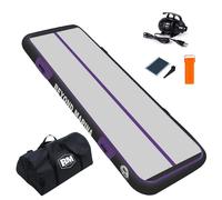 BEYOND MARINA Inflatable Gymnastics Mat, 10 cm Thick Air Tumble Track, 2m/3m/4m/5m Heavy-Duty Tumbling Mat with Electric Pump, for Home, Gym, Cheerleading, Yoga, Acrobatics, Water Fun - 3m Purple