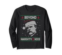 Beyond Naughty and Nice Nietzsche Philosophy Ugly Christmas Long Sleeve T-Shirt