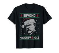 Beyond Naughty and Nice Nietzsche Philosophy Ugly Christmas T-Shirt