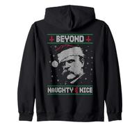 Beyond Naughty And Nice Nietzsche Philosophy Ugly Christmas Zip Hoodie