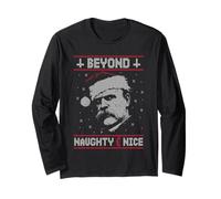 Beyond Naughty and Nice Nietzsche Ugly Christmas Philosophy Long Sleeve T-Shirt