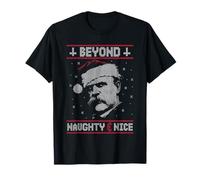 Beyond Naughty and Nice Nietzsche Ugly Christmas Philosophy T-Shirt