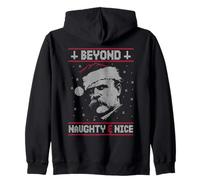 Beyond Naughty And Nice Nietzsche Ugly Christmas Philosophy Zip Hoodie