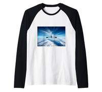 Beyond The Horizon: Jetplane from Behind Raglan Baseball Tee