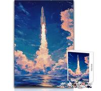 Beyond The Horizon︰ Rocket to The Stars Jigsaw Puzzles 1000 Pieces Cognitive Development Fun Game Special Thoughtful Celebration Present Size 38x52cm