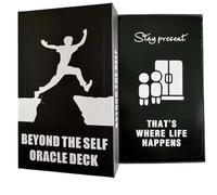 Beyond The Self Oracle Deck, Black Inspirational Cards, 42 Messages for Personal Growth, Meditation and Spiritual Work, 12x7 cm