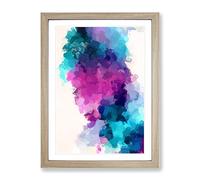 Beyond The Sky Abstract Framed Print | A4 Oak Framed Wall Art | Ready to Hang | Abstract Landscape Picture | Living Room Bedroom Lounge Office