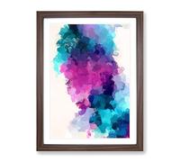 Beyond The Sky Abstract Framed Print | A4 Walnut Framed Wall Art | Ready to Hang | Abstract Landscape Picture | Living Room Bedroom Lounge Office