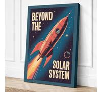 Beyond the Solar System Retro Canvas Wall Art Print 18x12 Inch