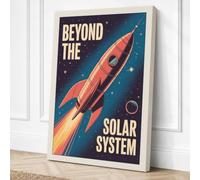 Beyond the Solar System Retro Canvas Wall Art Print 18x12 Inch
