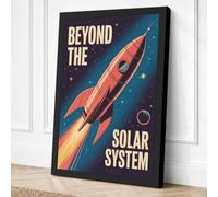 Beyond the Solar System Retro Canvas Wall Art Print 30x20 Inch