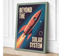 Beyond the Solar System Retro Canvas Wall Art Print 30x20 Inch