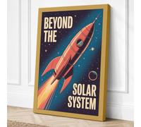 Beyond the Solar System Retro Canvas Wall Art Print 30x20 Inch
