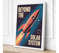 Beyond the Solar System Retro Canvas Wall Art Print 36x24 Inch (91 x 61 cm)