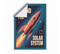 Beyond the Solar System Retro Unframed Wall Art Print A1 (84.1×59.4cm),