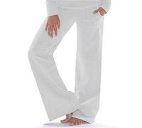 Beyond Yoga Stretch Cotton Palazzo Pant (White, Medium)