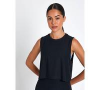 Beyond Yoga Women's Featherweight Minimal Cropped Tank - Darkest Night - Black - Size: Large