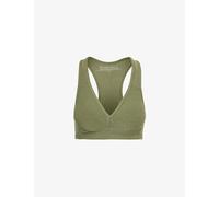 Beyond Yoga Womens Moss Green Heather Spacedye Lift Your Spirits V-neck Stretch-jersey Sport Bra S