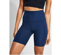 Beyond Yoga Women's Spacedye Team Pockets Biker Short - Nocturnal Navy - Blue - Size: Large