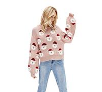 Beyond Your Thoughts Women’s Christmas Sweaters Funny Ugly Embellished Sequin Pullover Sleeve Washable Knitted Sweatshirt Gift for Girl Pink M