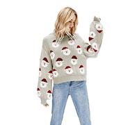Beyond Your Thoughts Women’s Christmas Sweaters Funny Ugly Embellished Sequin Pullover Sleeve Washable Knitted Sweatshirt Gift for Girl Grey S